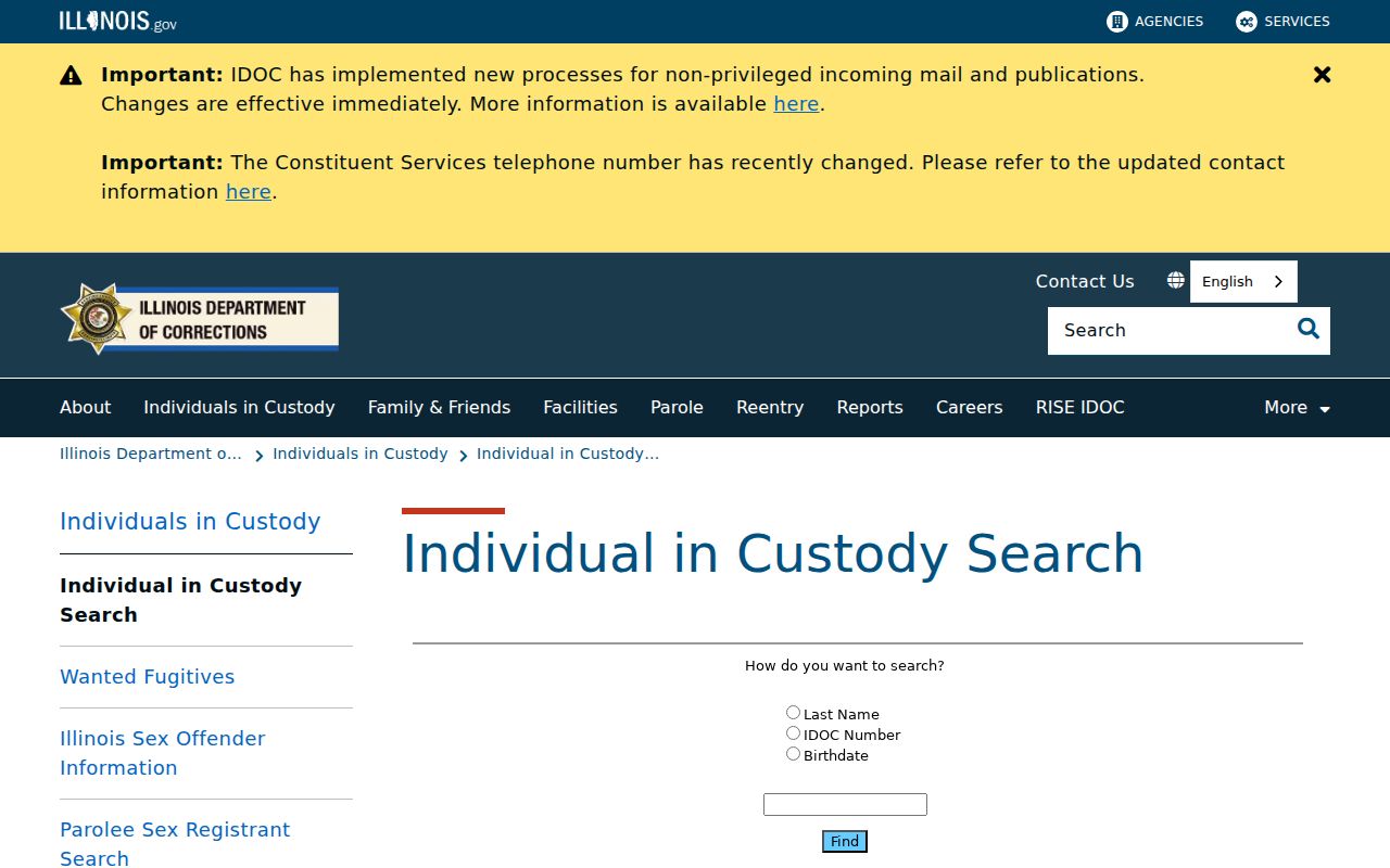 Massac County arrest history IDOC custody search