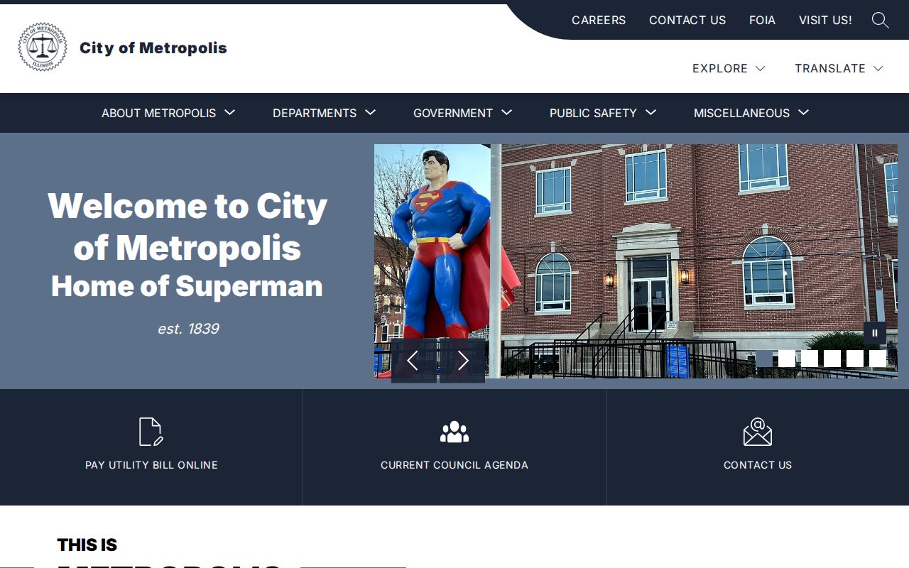 Official City of Metropolis homepage