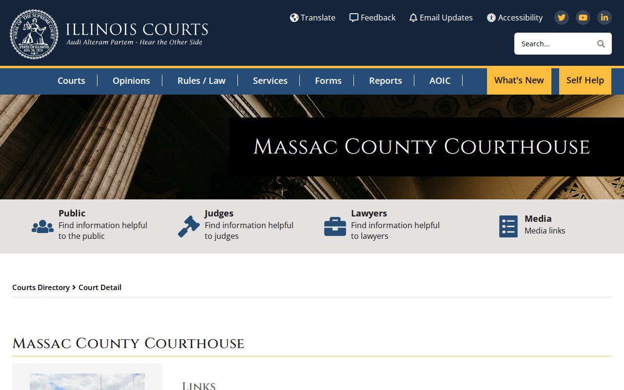 Illinois Courts Massac County Courthouse directory