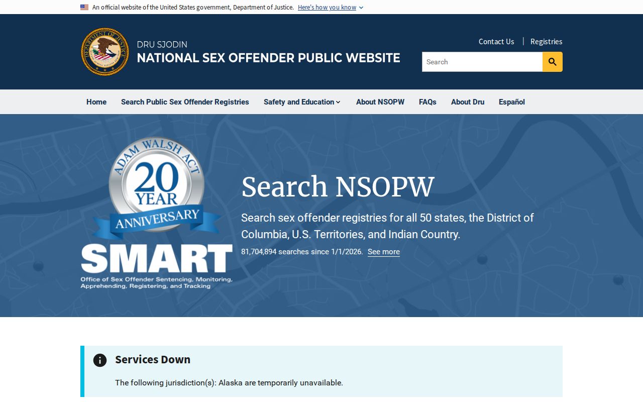 Massac County sex offender check national NSOPW search